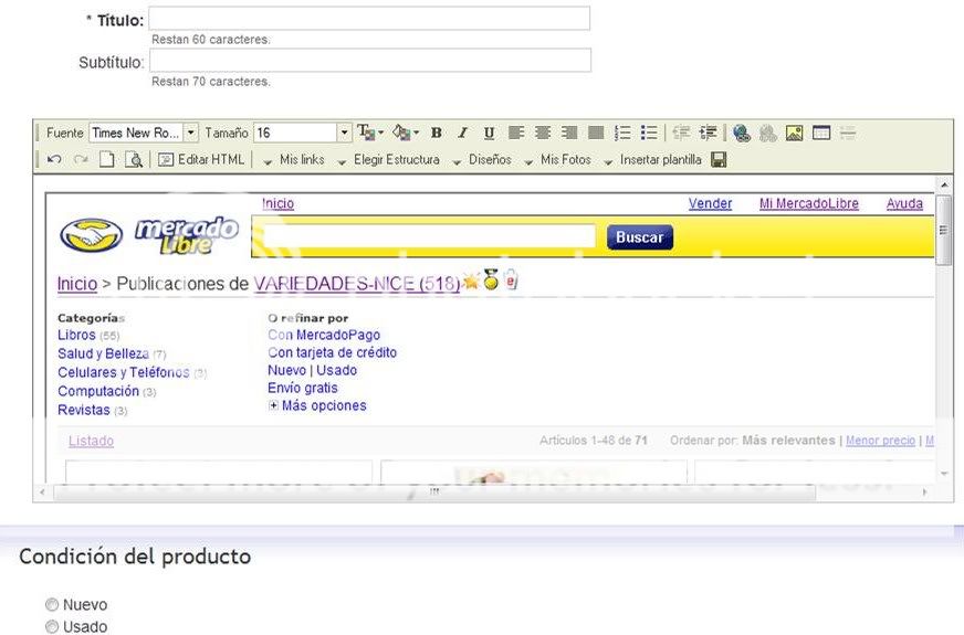 Mercadolibre pon todos tus artículos en las publicaciones!! Mercadolibre pon todos tus artículos en las publicaciones!!